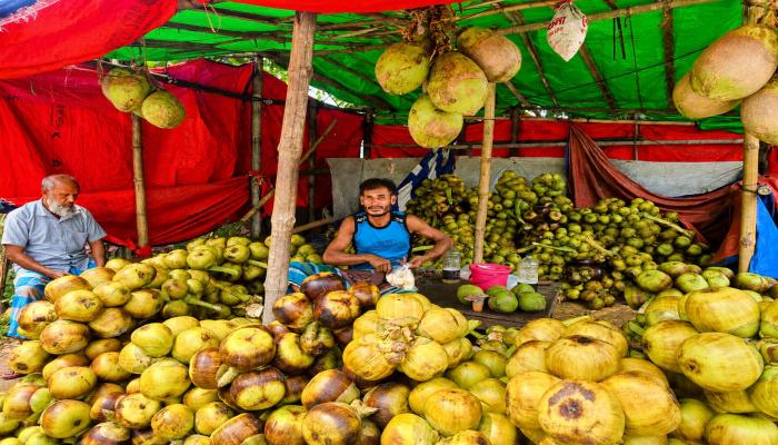 সব ফলকে ছাপিয়ে, বাঞ্ছারামপুরে তালের শাঁস বিক্রির ধূম।