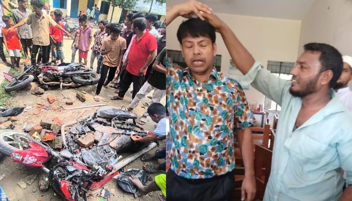 ইভটিজিংকে কেন্দ্র করে স্কুলে হামলা, দুই শিক্ষকসহ আহত ১৫