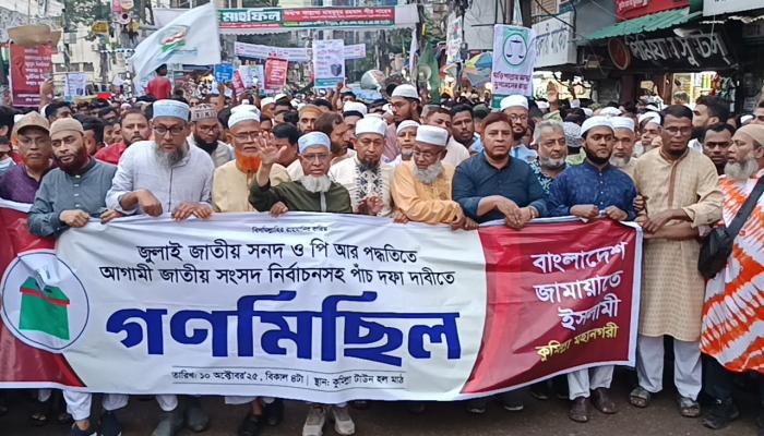 জুলাই সনদ ও পিআর পদ্ধতি বাস্তবায়নে কুমিল্লায় জামায়াতের সমাবেশ