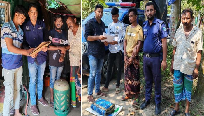 ব্রাহ্মণপাড়ায় গ্যাস সিলিন্ডারে লুকিয়ে গাঁজা পাচার, দুই যুবক গ্রেপ্তার