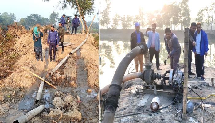 ব্রাহ্মণপাড়ায় ৩টি ড্রেজার মেশিন ও ছয় হাজার   ফুট পাইপ ধ্বংস, লাখ টাকা জরিমানা