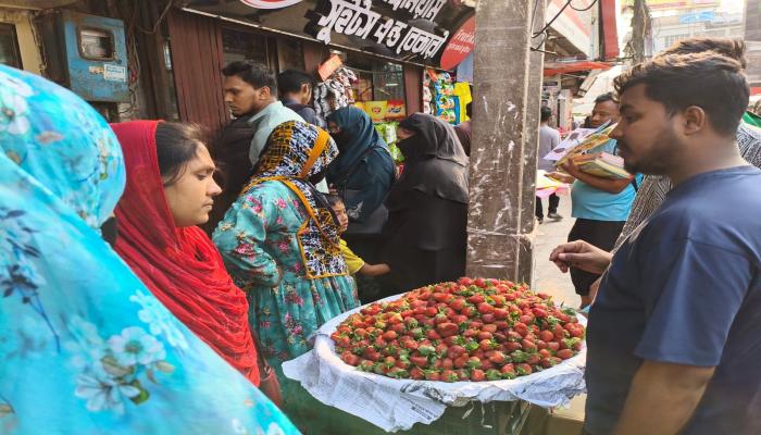কুমিল্লার বাজারে ‘বিলাসী’ স্ট্রবেরি   দাম শুনেই চোখ কপালে ক্রেতাদের