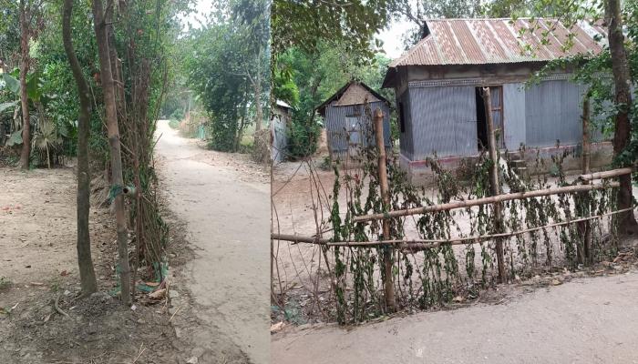 বুড়িচংয়ে নৌবাহিনীর কর্মকর্তার বাড়ীর চলাচলের রাস্তায় বেড়া নির্মাণের অভিযোগ