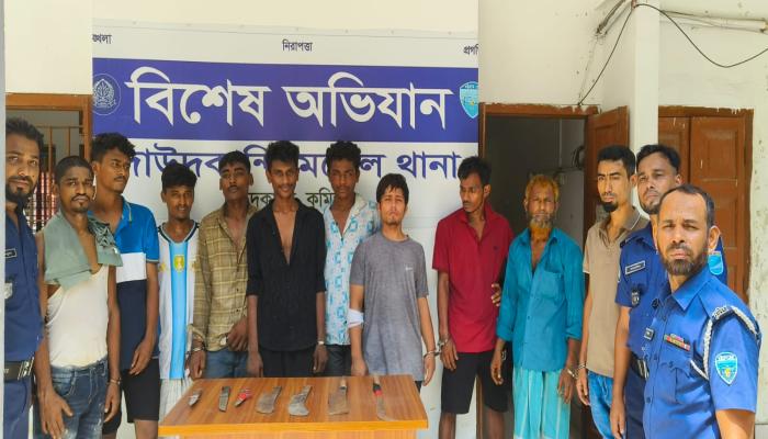 দাউদকান্দিতে বিভিন্ন   মামলার ১০ আসামি   গ্রেফতার