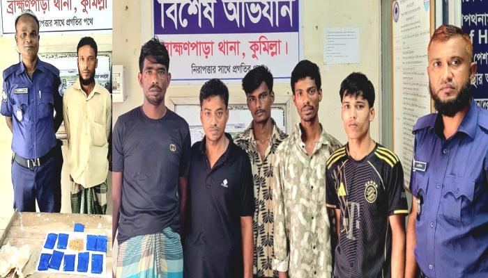 ব্রাহ্মণপাড়ায় ২ হাজার ইয়াবা উদ্ধার, চুরি মামলার আসামিসহ গ্রেপ্তার-৬